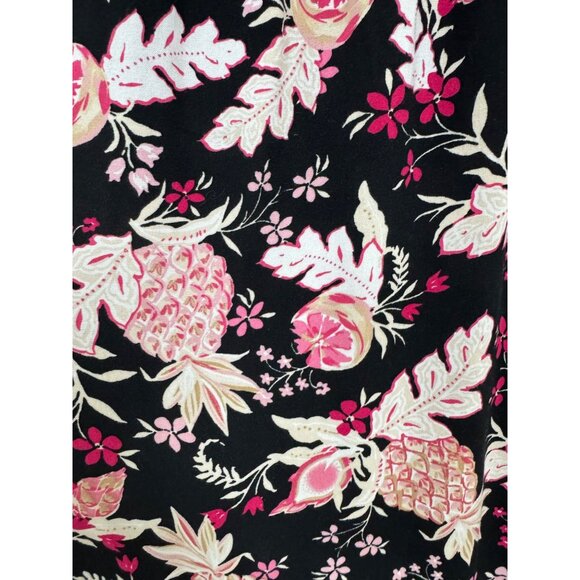 Floral Pineapple Print Smocked Bodice‎ Midi Maxi Dress w/Pockets Size 1X 16 18 - Picture 5 of 8